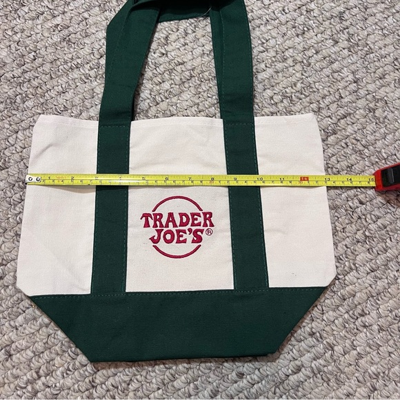 NWT Trader Joe's Mini Canvas Tote Bags SET OF 4 (red, blue, yellow, green) - Picture 7 of 11